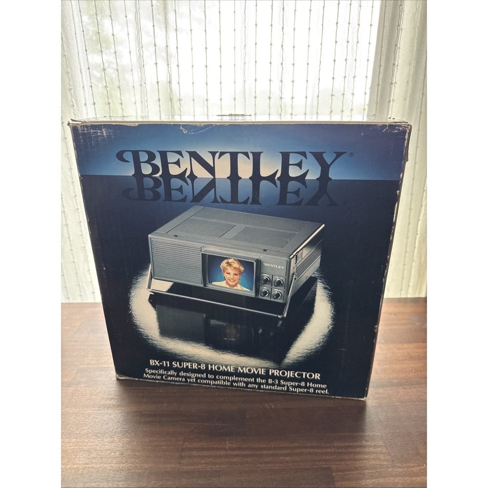 New Vintage Bentley BX-11 Super 8 Home Movie Projector 4" Monitor In Box